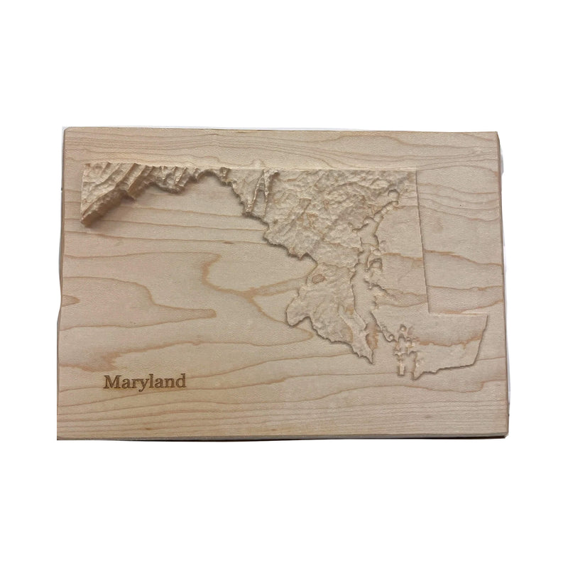Maryland Topographic 3D Relief State Map | Maryland State Map Gift