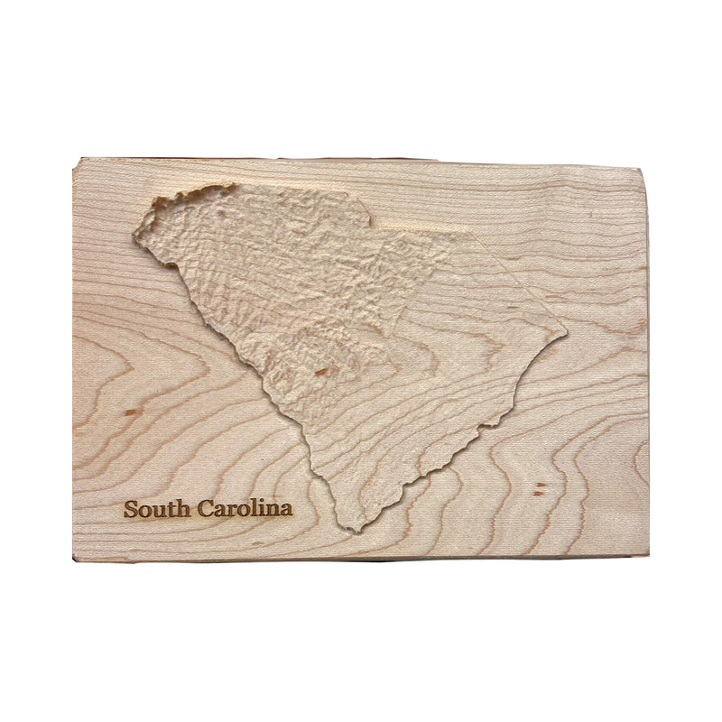 South Carolina Wood Carved Relief Map | South Carolina Gift